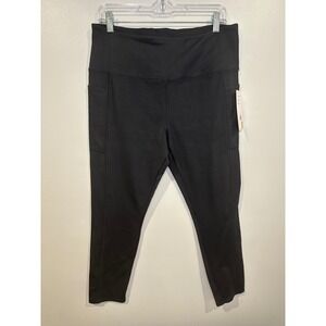 NWT Danskin High Rise Bonded Black Leggings XL activewear soft athleisure